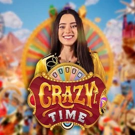 Logo of Crazy Time from Evolution at Spingenie Casino