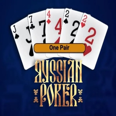 Russian Poker slot logo by OneTouch Games at Spingenie Casino