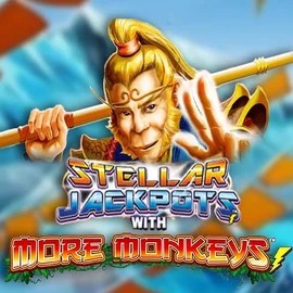 Stellar Jackpots with More Monkeys slot logo by Lightning Box Game at Spingenie Casino